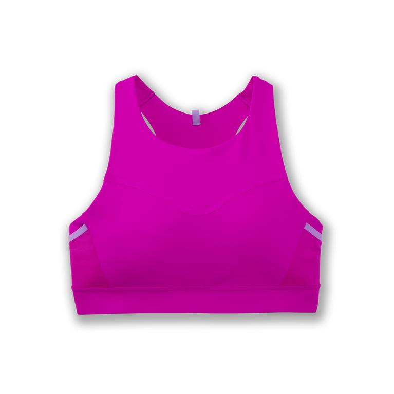 Brooks Drive 3 Pocket Women's Running Bra - Magenta (87423-PIJF)